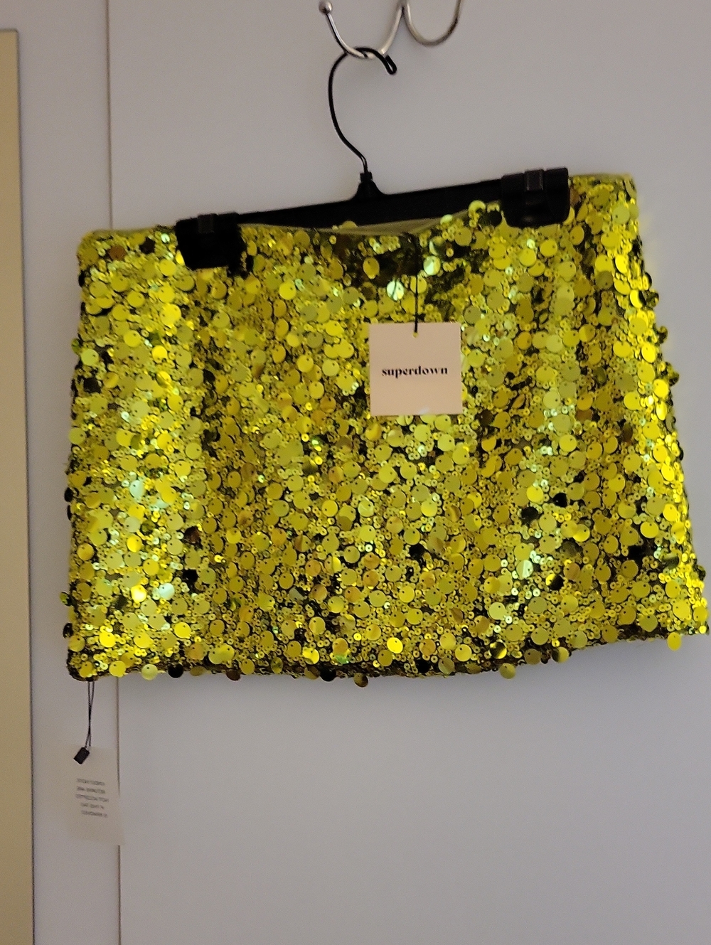 superdown Lime Green Sequin Mini Skirt